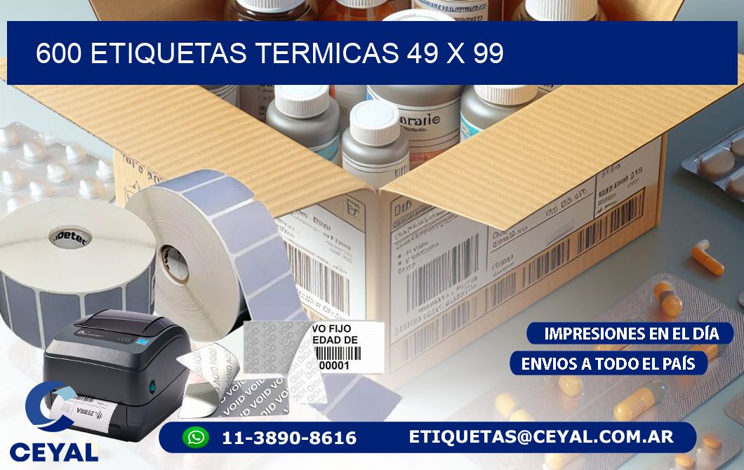 600 ETIQUETAS TERMICAS 49 x 99