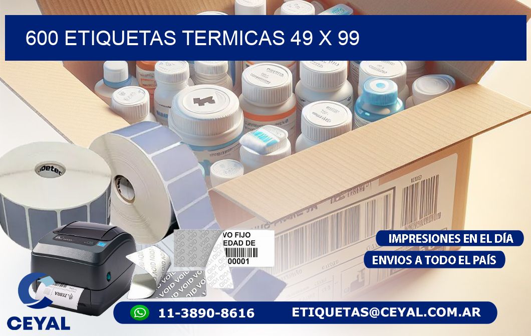 600 ETIQUETAS TERMICAS 49 x 99