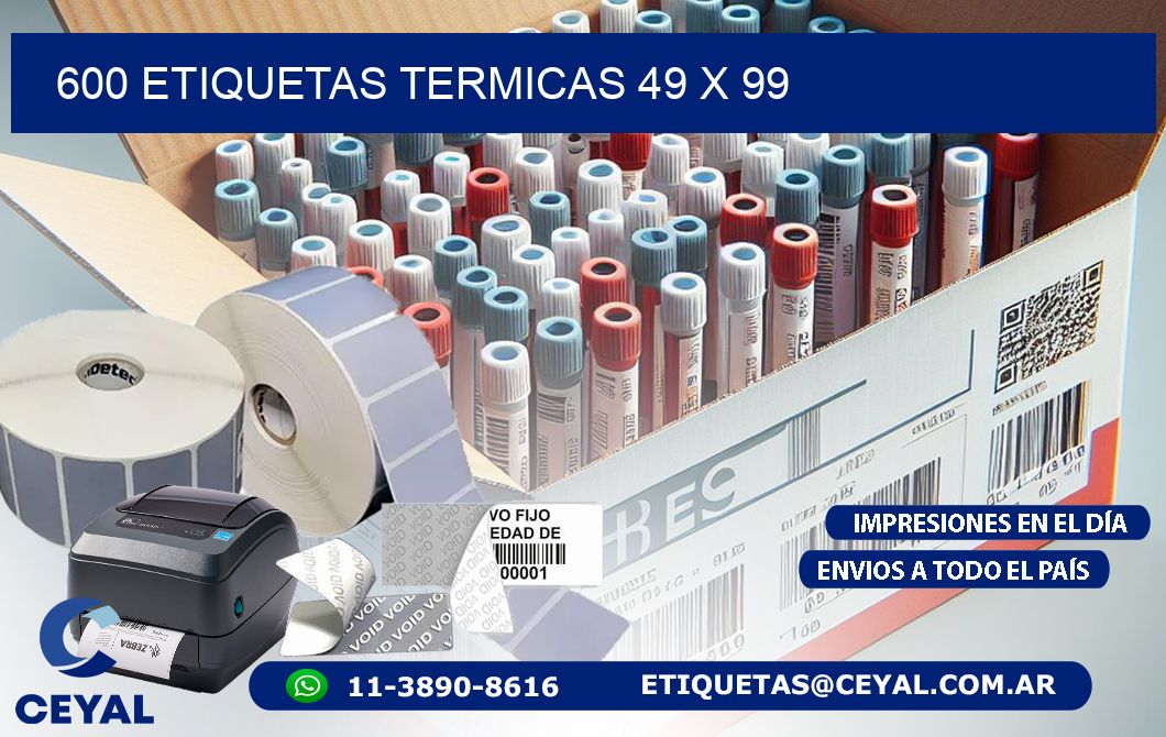 600 ETIQUETAS TERMICAS 49 x 99