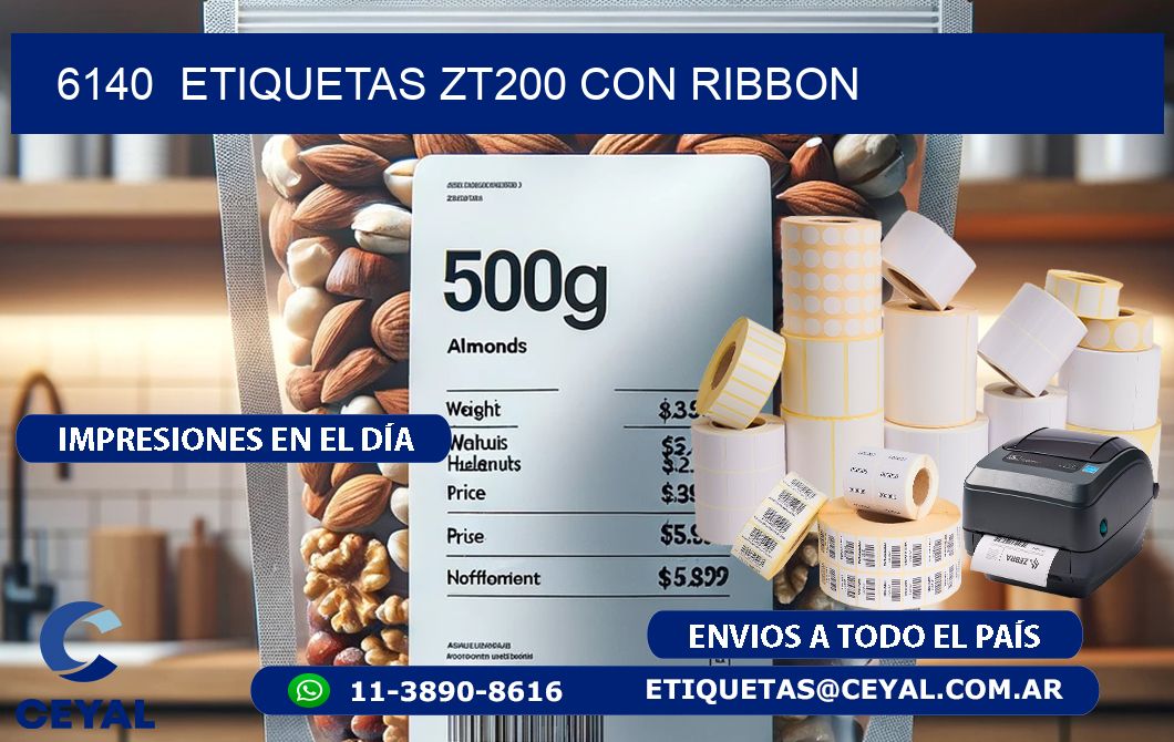 6140  ETIQUETAS ZT200 CON RIBBON