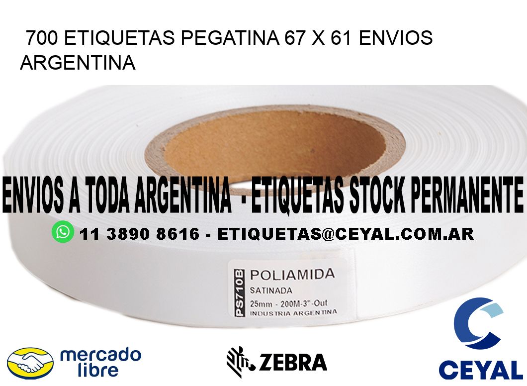 700 ETIQUETAS PEGATINA 67 x 61 ENVIOS ARGENTINA