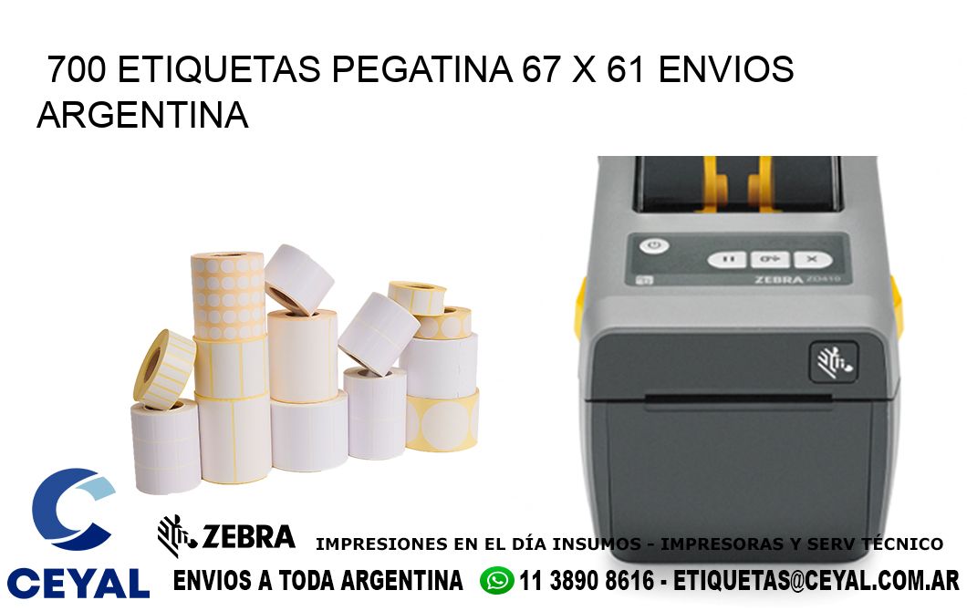 700 ETIQUETAS PEGATINA 67 x 61 ENVIOS ARGENTINA