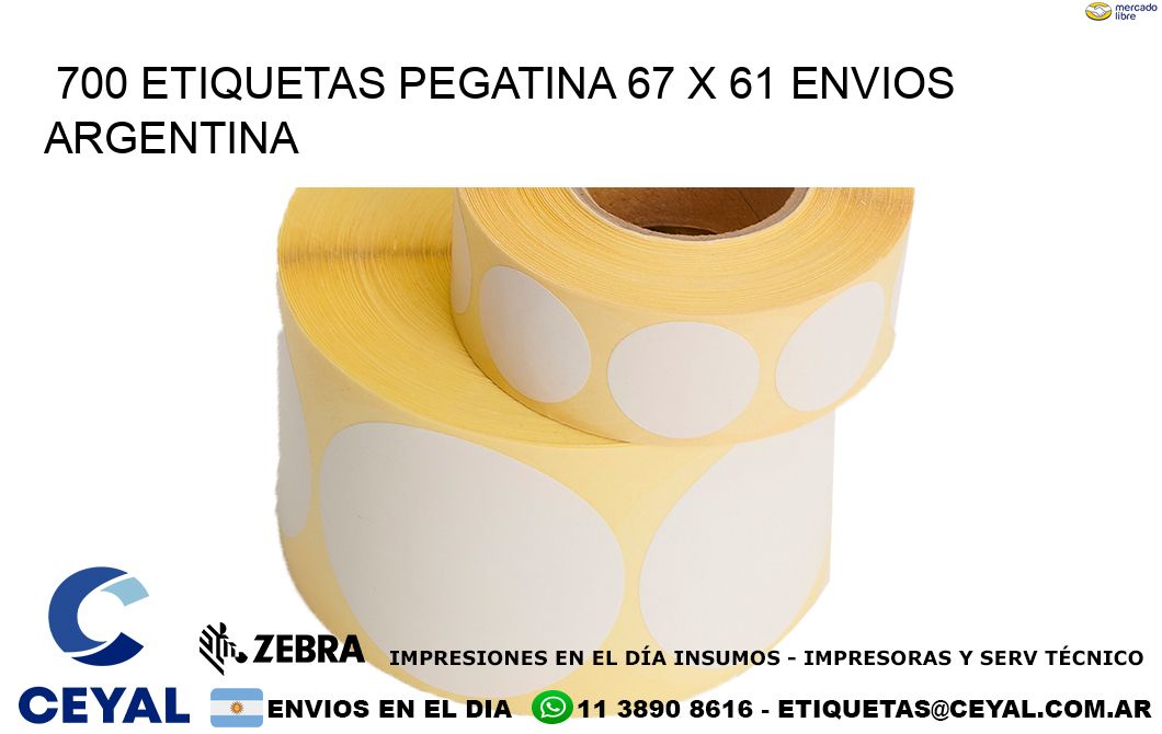 700 ETIQUETAS PEGATINA 67 x 61 ENVIOS ARGENTINA