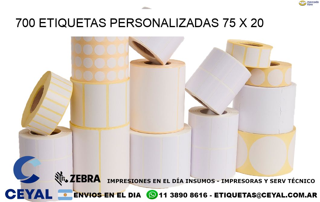 700 ETIQUETAS PERSONALIZADAS 75 x 20