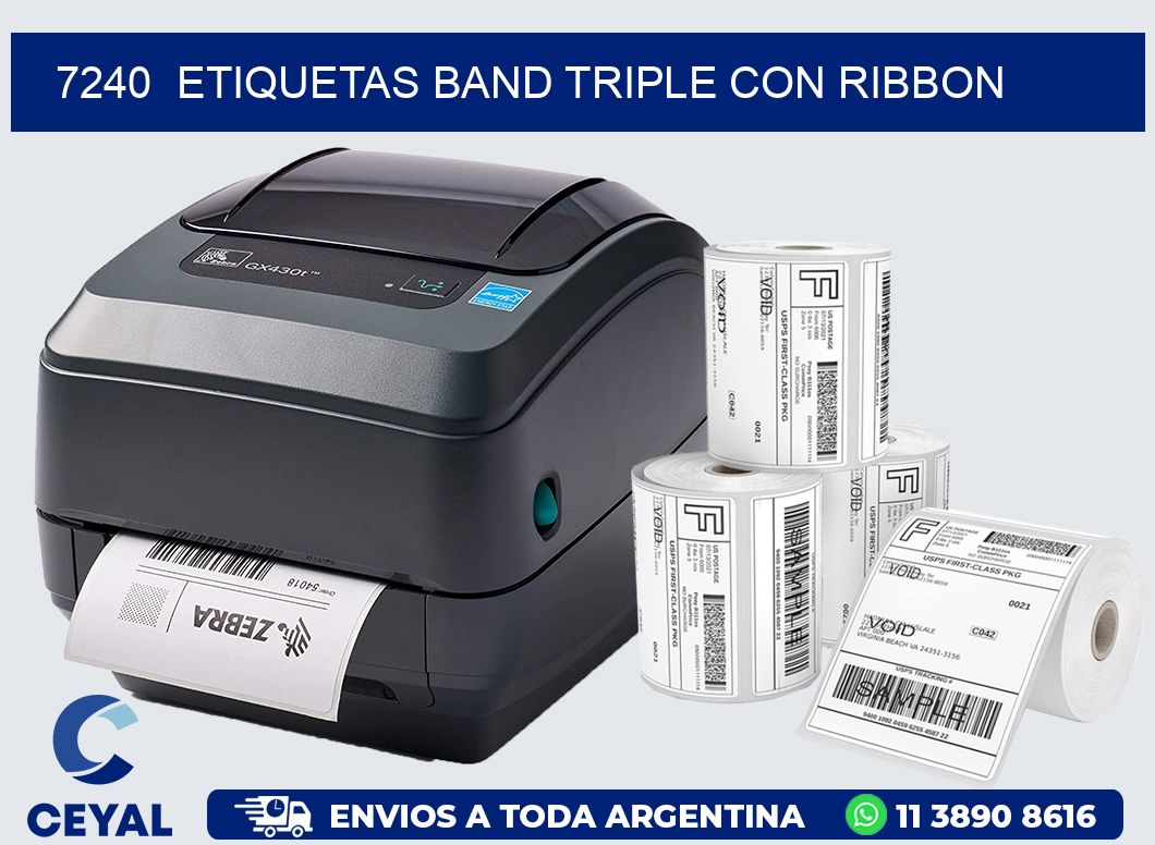 7240  ETIQUETAS BAND TRIPLE CON RIBBON