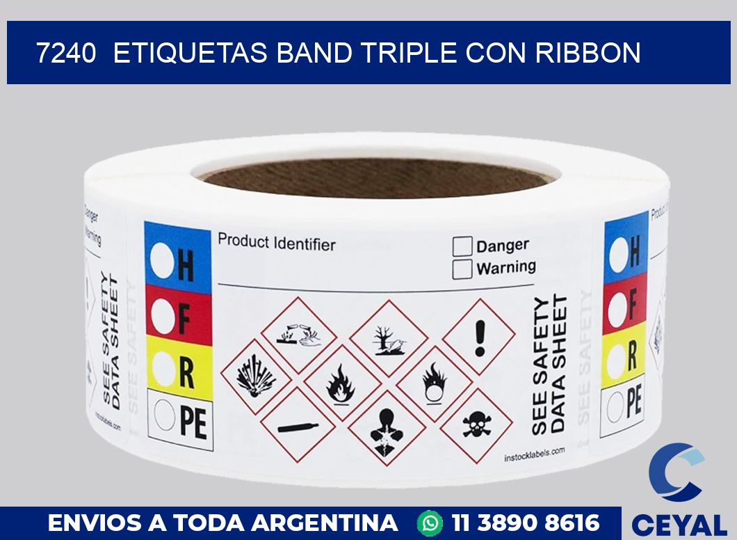 7240  ETIQUETAS BAND TRIPLE CON RIBBON