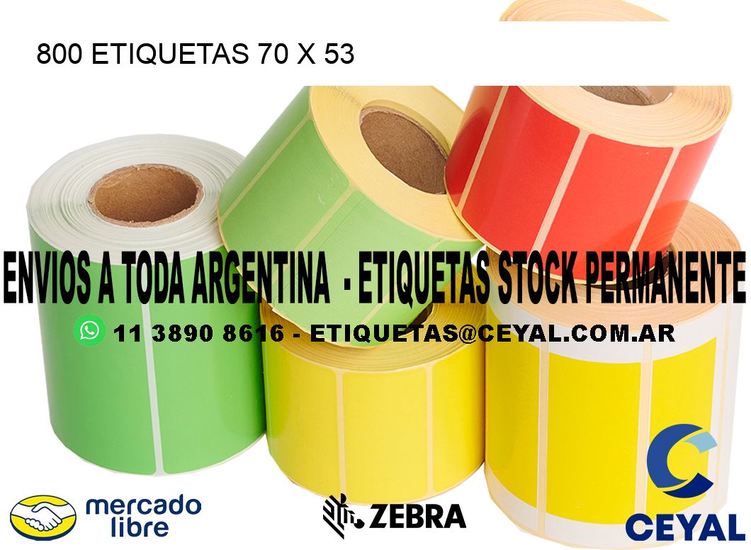 800 ETIQUETAS 70 x 53