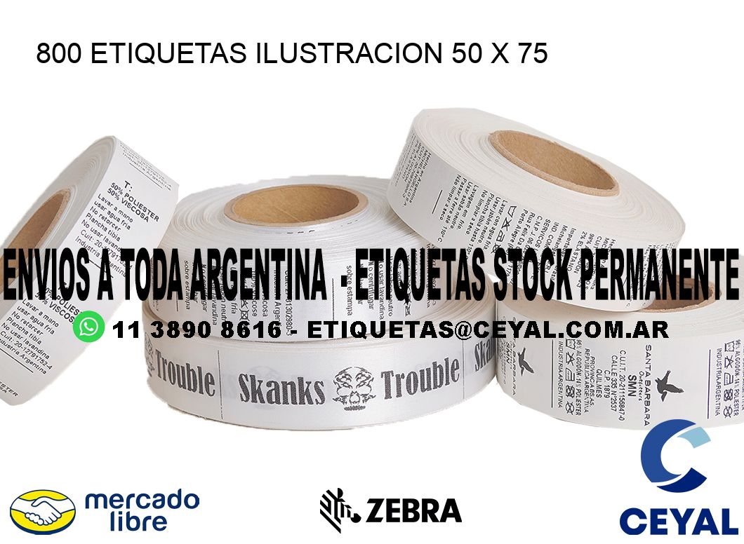 800 ETIQUETAS ILUSTRACION 50 x 75