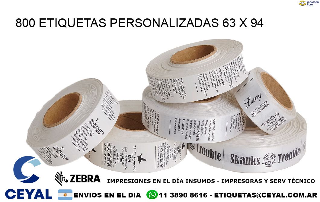 800 ETIQUETAS PERSONALIZADAS 63 x 94