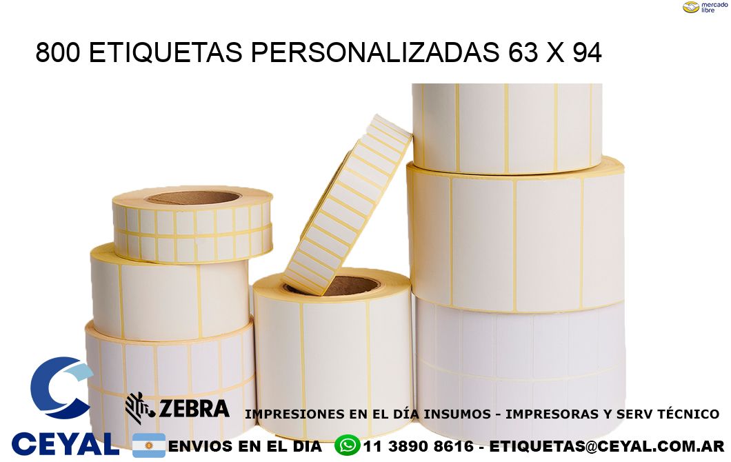 800 ETIQUETAS PERSONALIZADAS 63 x 94