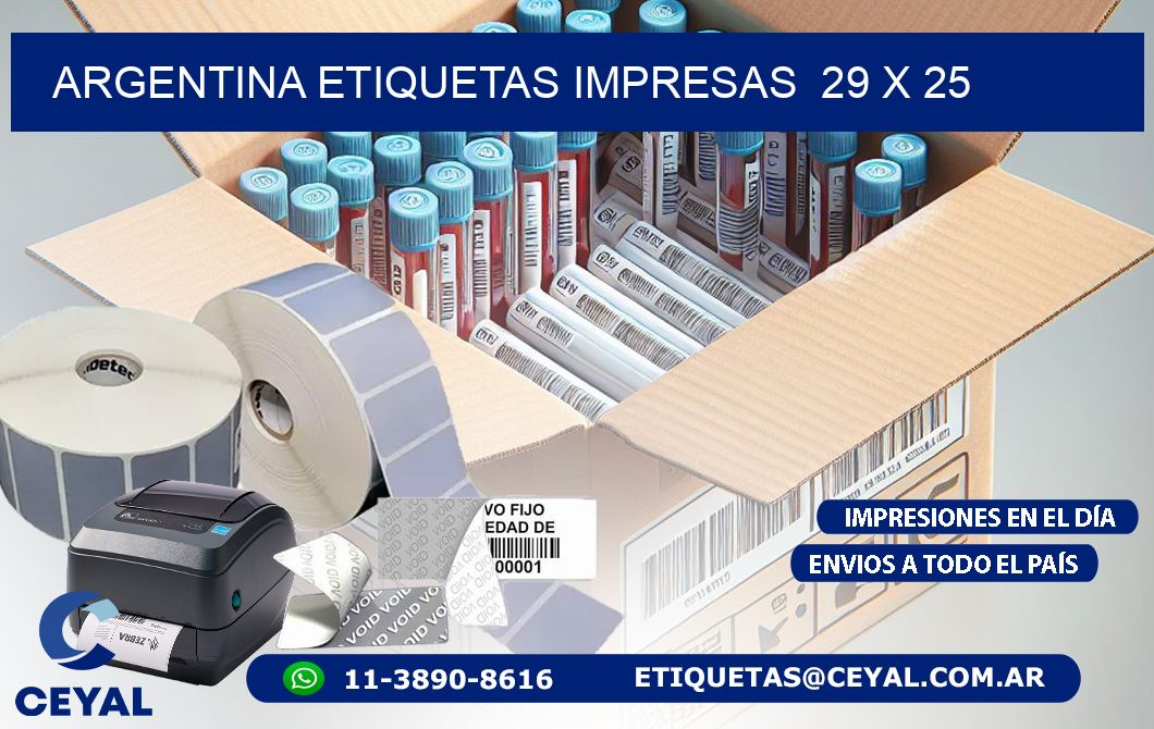 ARGENTINA ETIQUETAS IMPRESAS  29 x 25