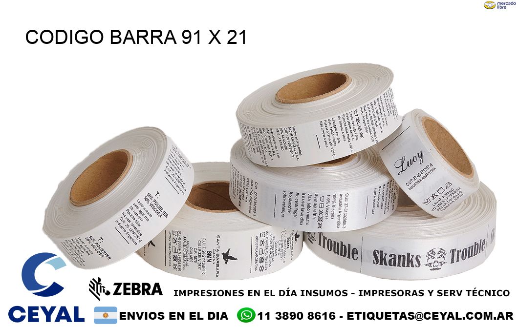 CODIGO BARRA 91 x 21