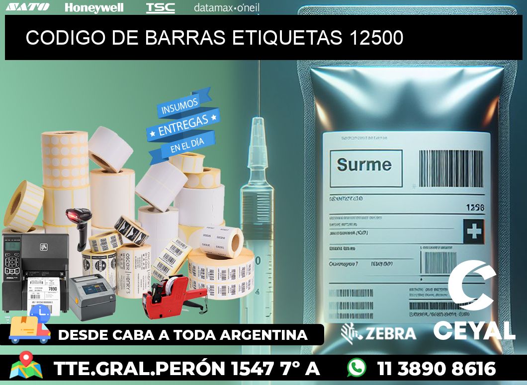 CODIGO DE BARRAS ETIQUETAS 12500