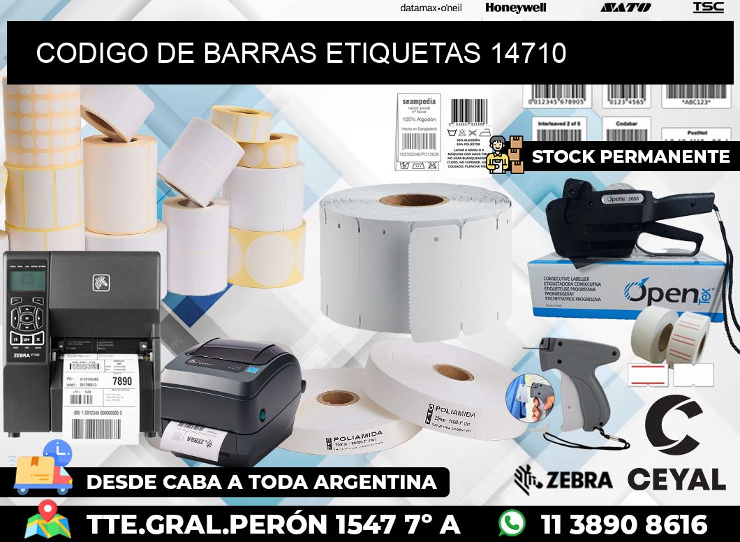 CODIGO DE BARRAS ETIQUETAS 14710