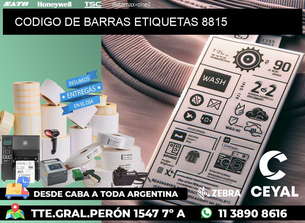 CODIGO DE BARRAS ETIQUETAS 8815