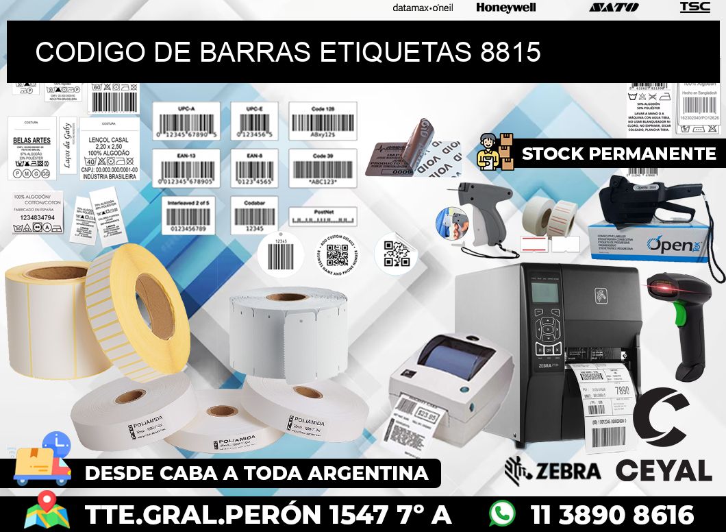 CODIGO DE BARRAS ETIQUETAS 8815