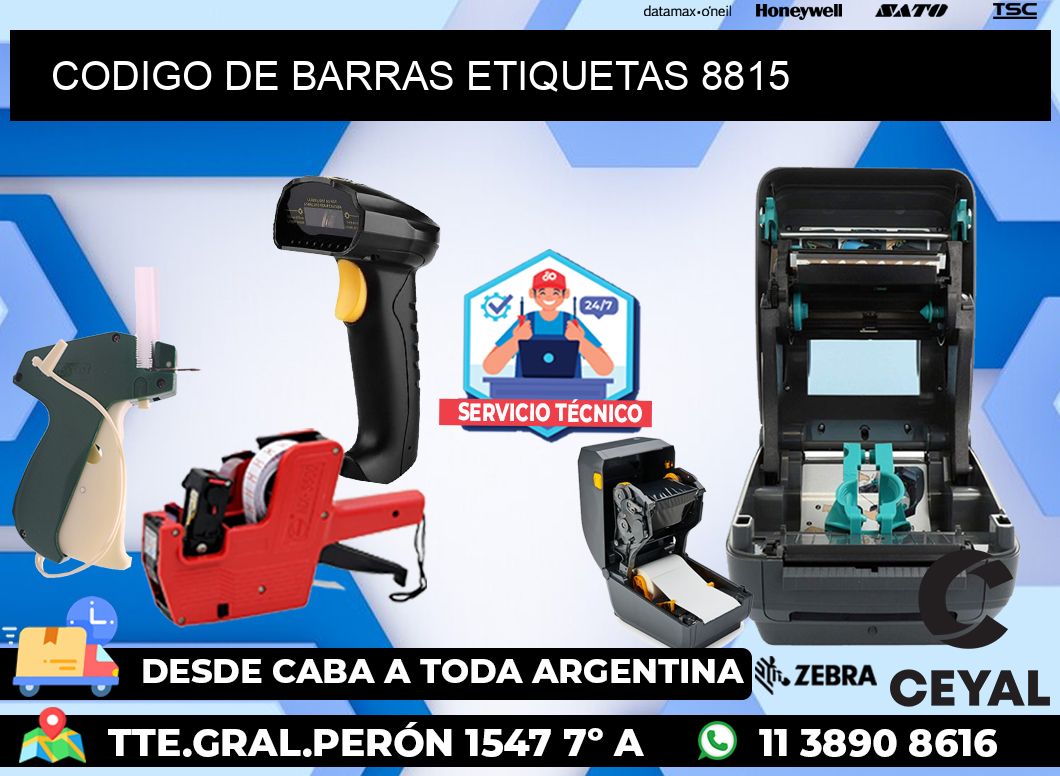 CODIGO DE BARRAS ETIQUETAS 8815