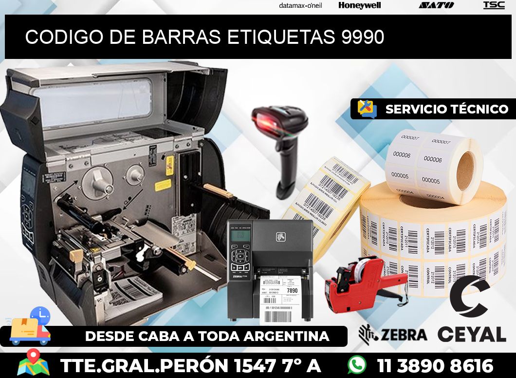 CODIGO DE BARRAS ETIQUETAS 9990
