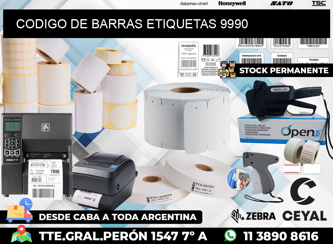 CODIGO DE BARRAS ETIQUETAS 9990