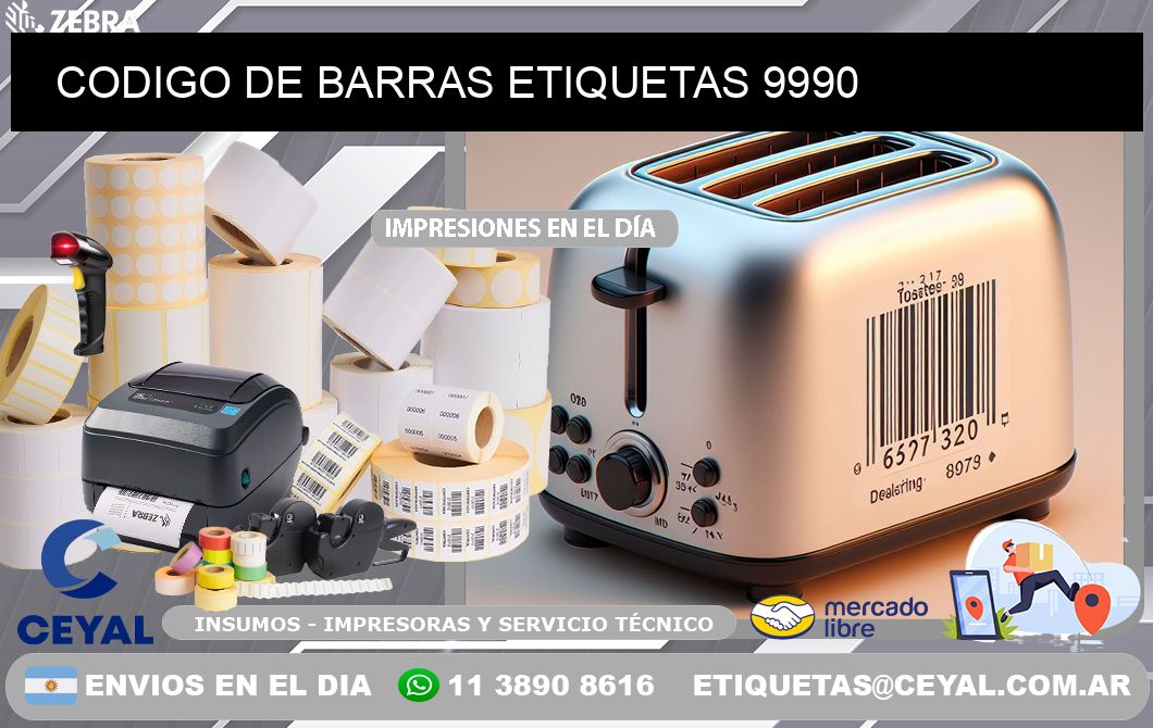 CODIGO DE BARRAS ETIQUETAS 9990
