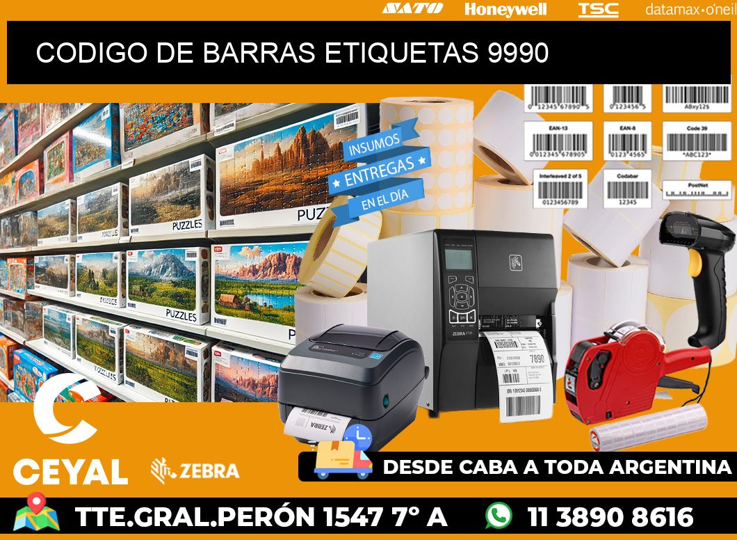 CODIGO DE BARRAS ETIQUETAS 9990