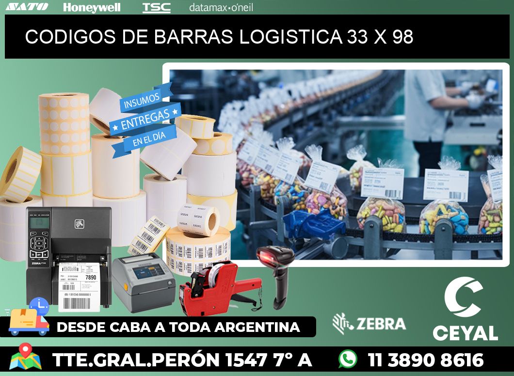 CODIGOS DE BARRAS LOGISTICA 33 x 98