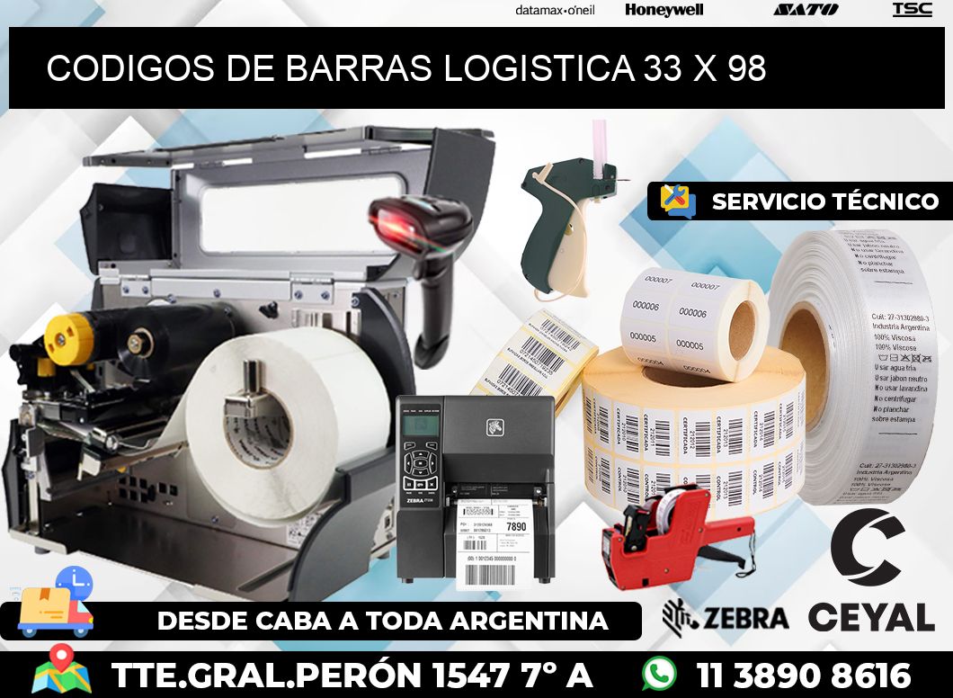 CODIGOS DE BARRAS LOGISTICA 33 x 98