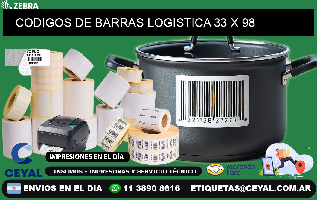 CODIGOS DE BARRAS LOGISTICA 33 x 98