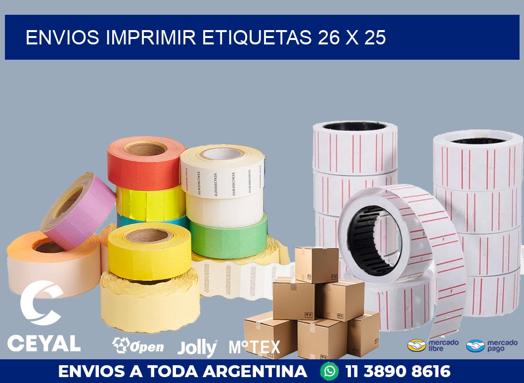 ENVIOS IMPRIMIR ETIQUETAS 26 x 25