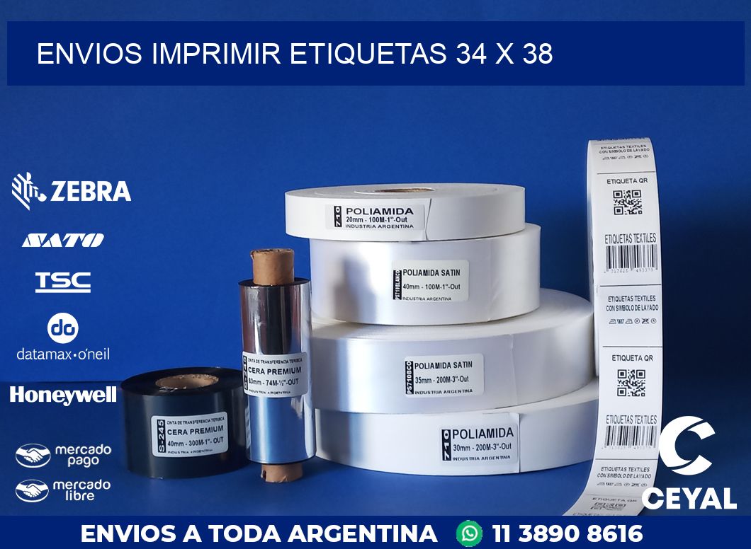 ENVIOS IMPRIMIR ETIQUETAS 34 x 38