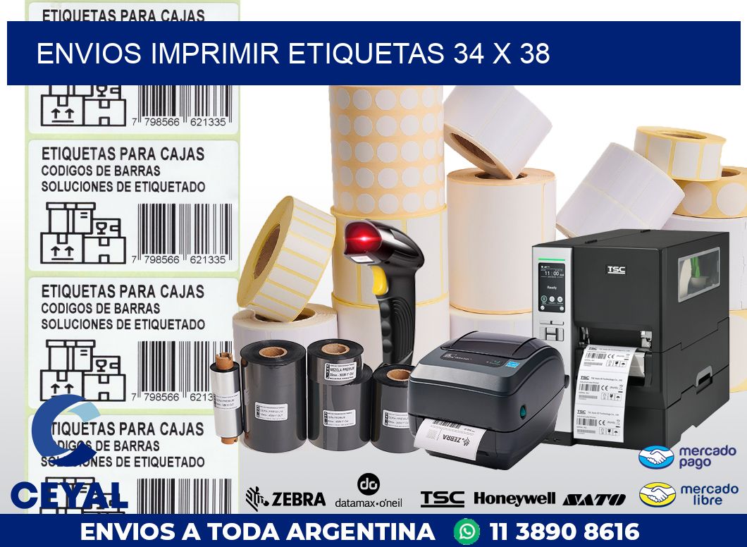 ENVIOS IMPRIMIR ETIQUETAS 34 x 38