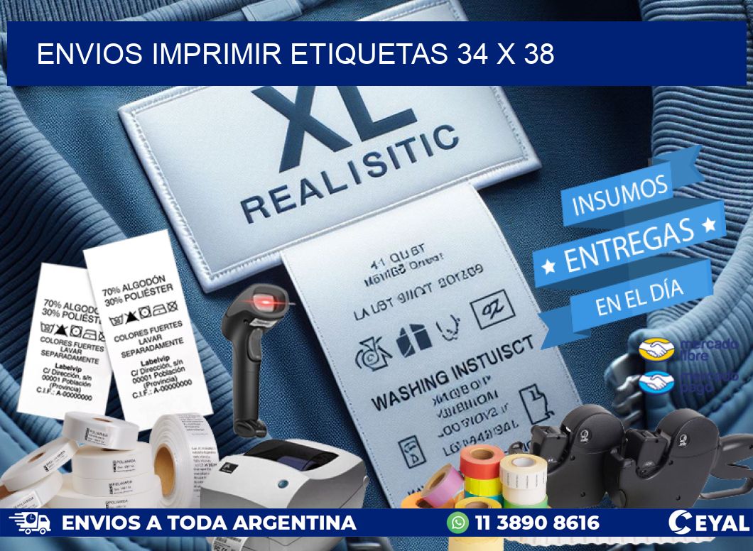 ENVIOS IMPRIMIR ETIQUETAS 34 x 38