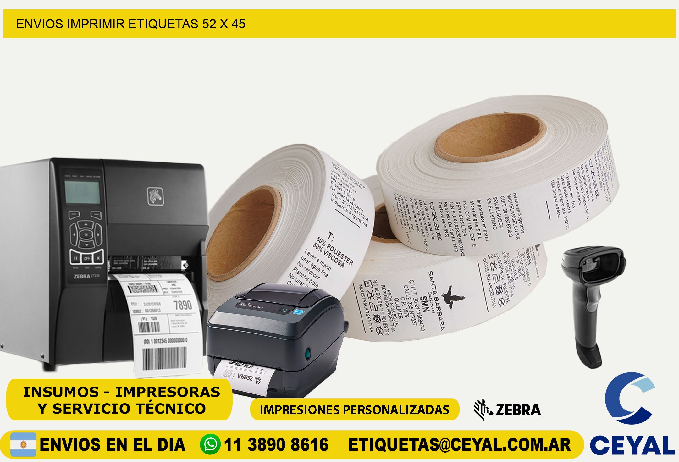 ENVIOS IMPRIMIR ETIQUETAS 52 x 45