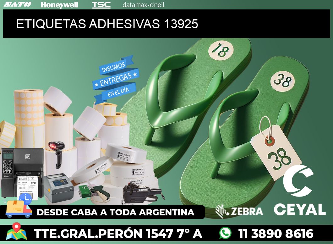 ETIQUETAS ADHESIVAS 13925