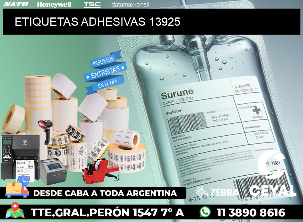 ETIQUETAS ADHESIVAS 13925