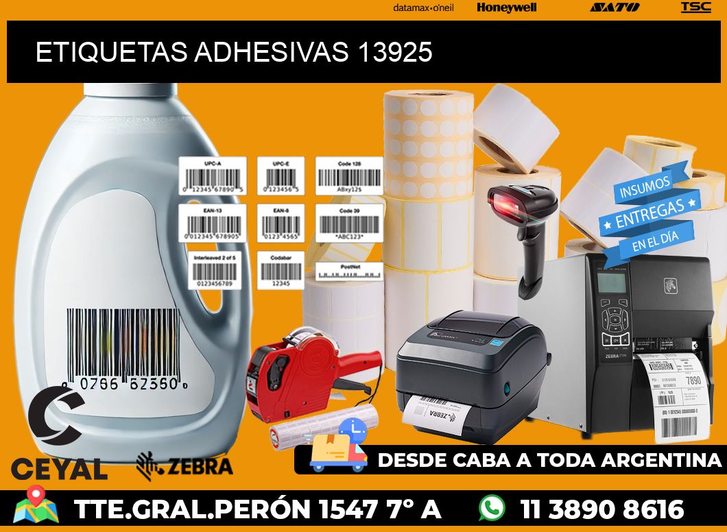 ETIQUETAS ADHESIVAS 13925