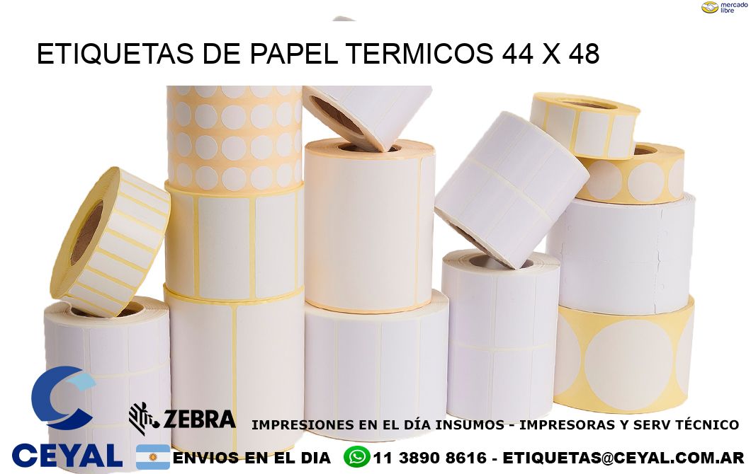 ETIQUETAS DE PAPEL TERMICOS 44 x 48