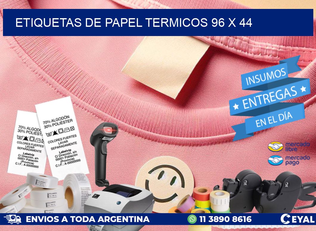 ETIQUETAS DE PAPEL TERMICOS 96 x 44