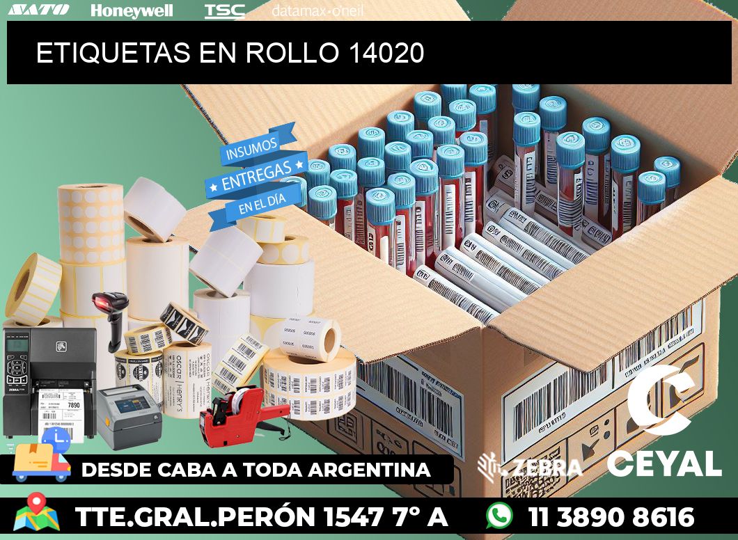 ETIQUETAS EN ROLLO 14020