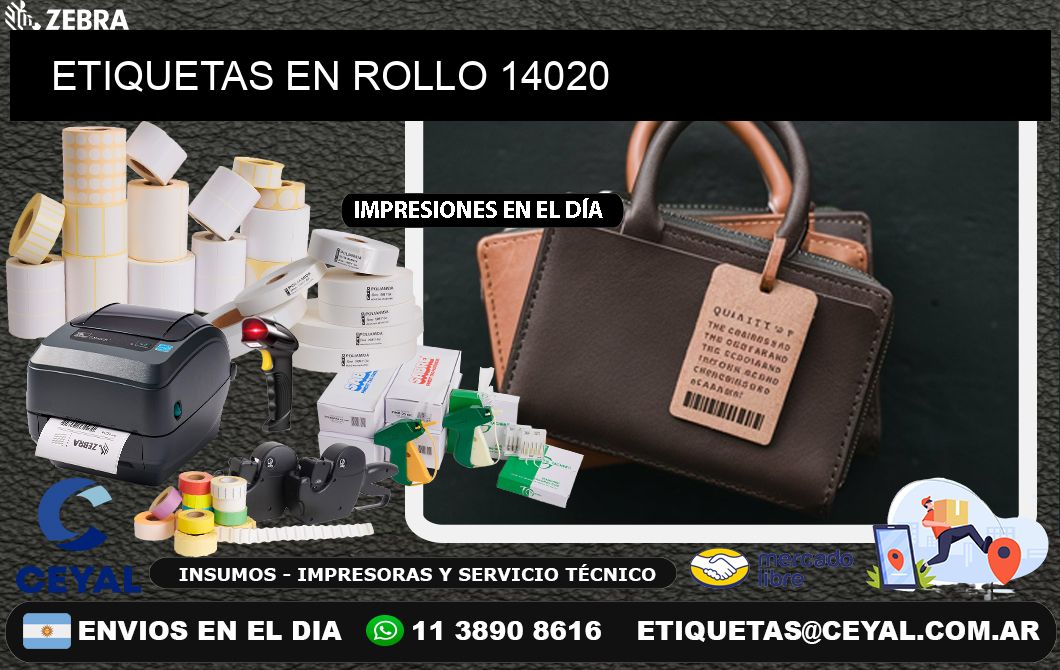 ETIQUETAS EN ROLLO 14020