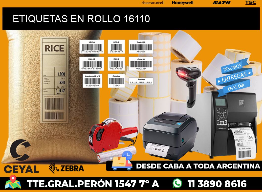 ETIQUETAS EN ROLLO 16110