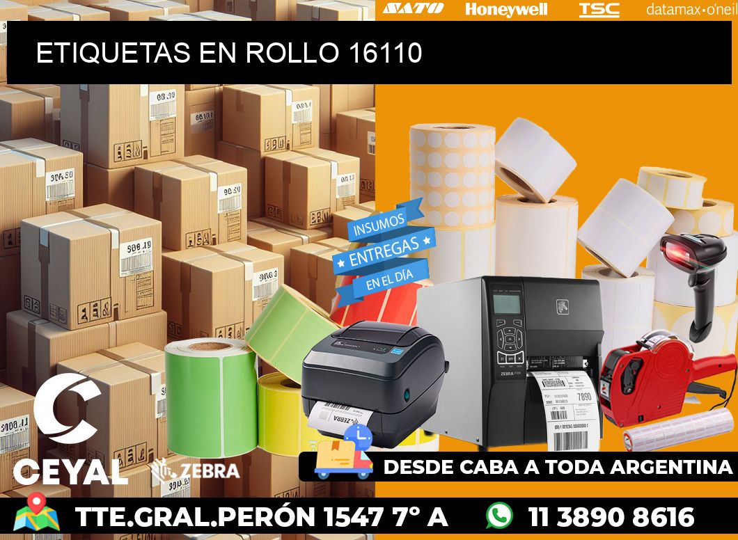 ETIQUETAS EN ROLLO 16110