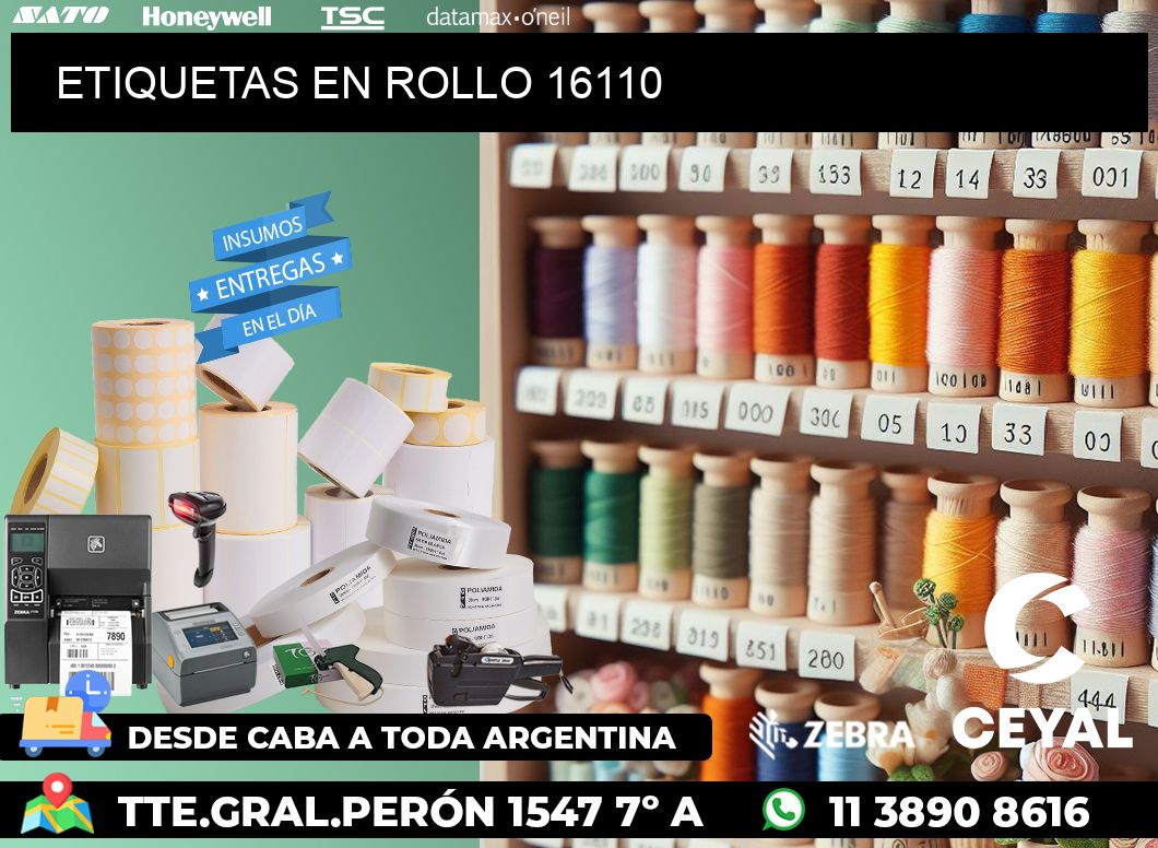ETIQUETAS EN ROLLO 16110
