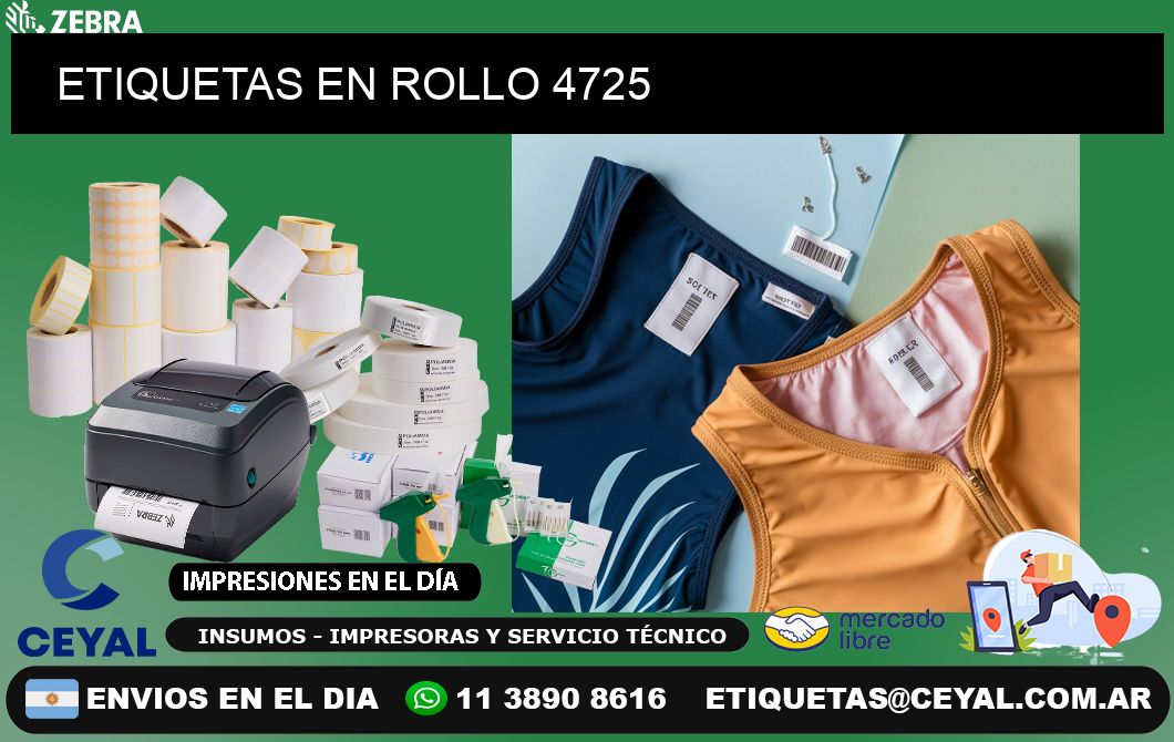 ETIQUETAS EN ROLLO 4725