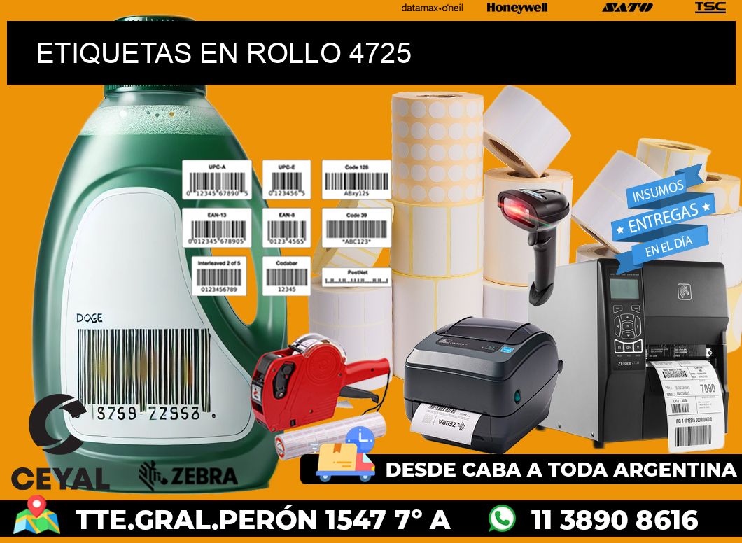 ETIQUETAS EN ROLLO 4725