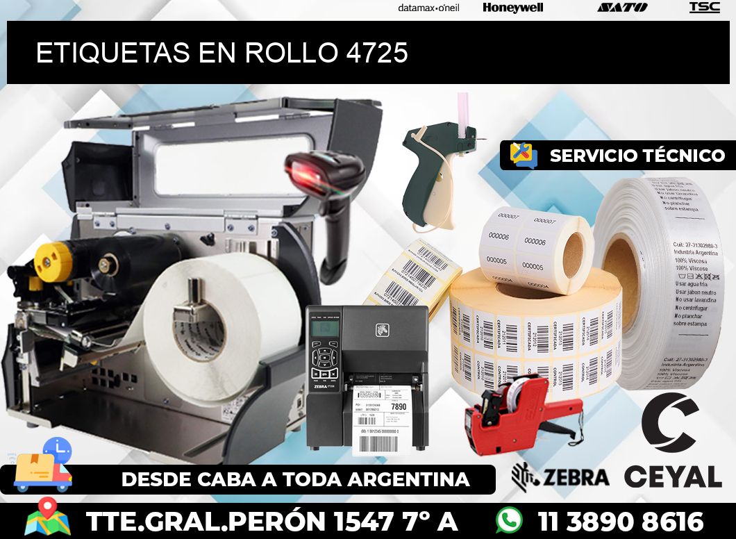 ETIQUETAS EN ROLLO 4725