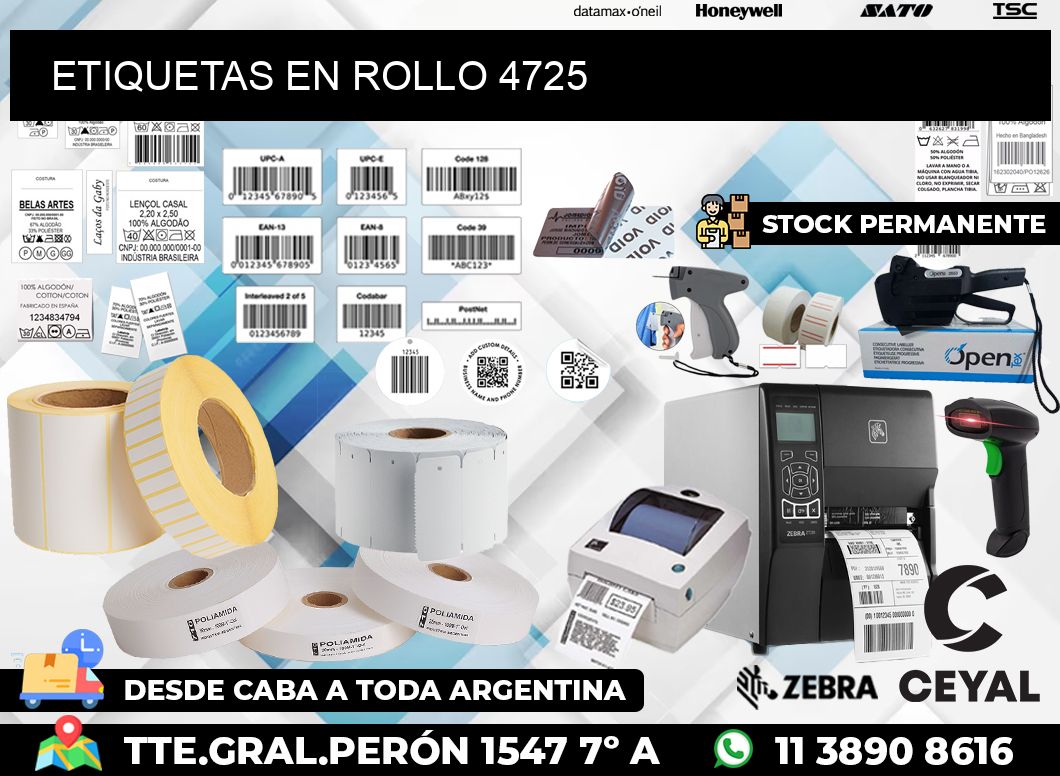 ETIQUETAS EN ROLLO 4725