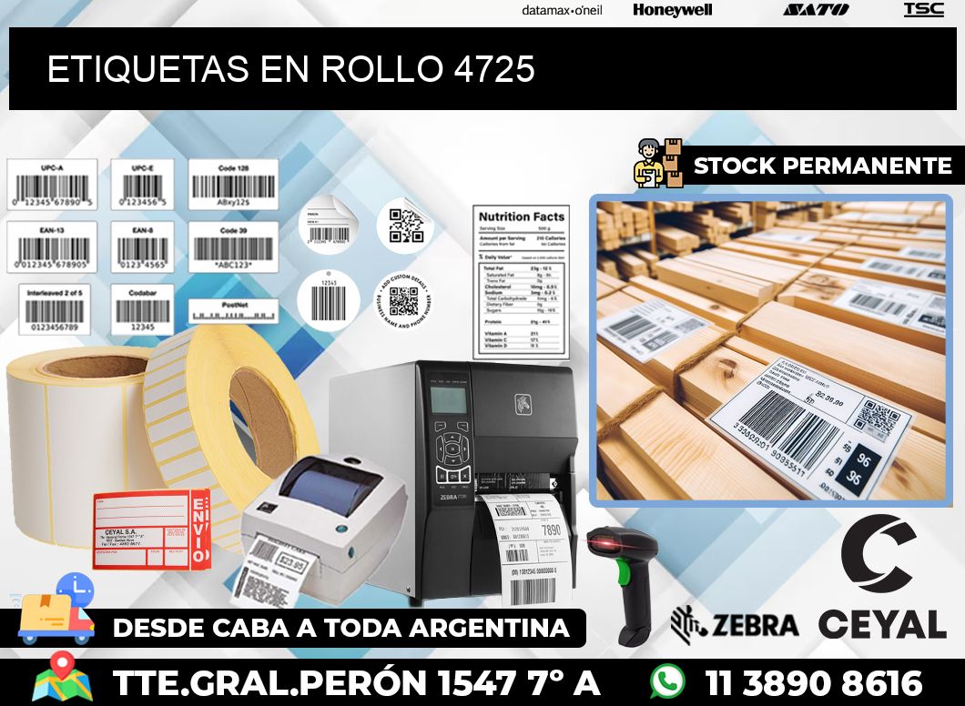ETIQUETAS EN ROLLO 4725