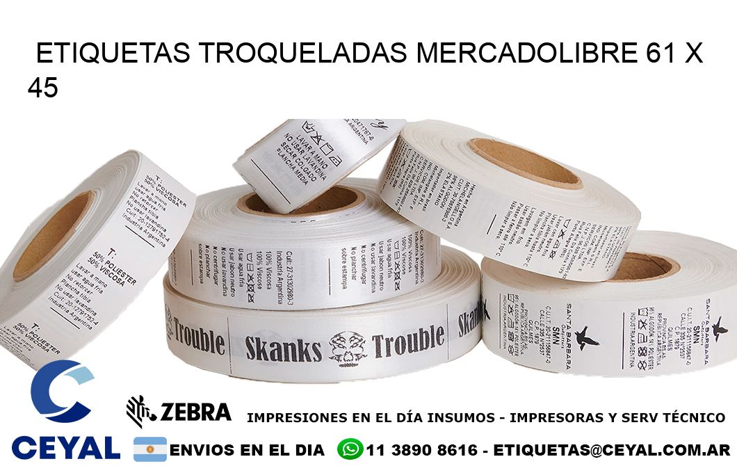 ETIQUETAS TROQUELADAS MERCADOLIBRE 61 x 45