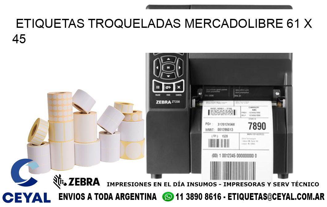ETIQUETAS TROQUELADAS MERCADOLIBRE 61 x 45